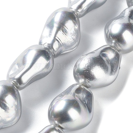 Electroplated Shell Pearl Beads Strands BSHE-G035-01A-01-1