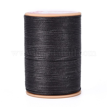 平らなワックス糸ストリング  マイクロマクラメコード  革縫い用  濃いグレー  0.8mm  約109.36ヤード（100m）/ロール YC-P003-A07-1
