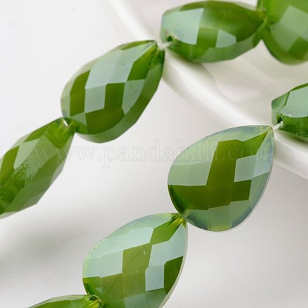 Electroplate Opaque Solid Color Glass Beads Strands EGLA-M019-04-1