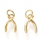 Brass Charms, Cadmium Free & Lead Free, Long-Lasting Plated, Long-Lasting Plated, Golden, 11x6.5x1.5mm, Jump Ring: 5x0.7mm, 3.6mm Inner Diameter