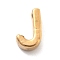 Ion Plating(IP) 304 Stainless Steel Charms, Letter Charm,Real 18K Gold Plated, Letter J, 9.5x6x3mm, Hole: 1.6mm