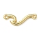 Rack Plating Brass Wave Shaped Links Connector Charms, Long-Lasting Plated, Lead Free & Cadmium Free, Real 18K Gold Plated, 16x5.5x1.5mm, Hole: 1mm
