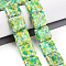 Synthetic Turquoise Beads Strands, Spray Painted, Square, Green Yellow, 20x20x6.5mm, Hole: 1mm, about 20pcs/strand, 15.63''(39.7cm)
