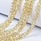 Electroplate Glass Beads Strands, AB Color Plated, Faceted, Rondelle, Light Khaki, 10x8mm, Hole: 1mm, about 60~61pcs/strand, 46~48cm