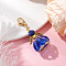 Angel Glass Beaded & Alloy Pendant Decorations, Lobster Claw Clasp for Bag Ornaments, Royal Blue, 48mm