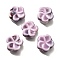 Handmade Porcelain Beads, Flower, Plum, 14.5x15x6.5mm, Hole: 2mm