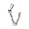 Non-Tarnish 304 Stainless Steel Pendants, Bamboo Style, Stainless Steel Color, Letter.V, 19.5x12x3mm, Hole: 3x7mm