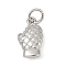 Brass Charms, Oven Mittens/Glove, with Jump Ring, Cadmium Free & Lead Free, Rack Plating, Long-Lasting Plated, Platinum, 13.5x8x3.8mm, Hole: 3.4mm