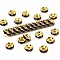 Brass Rhinestone Spacer Beads, Grade A, Wavy Edge, Golden Metal Color, Rondelle, Sapphire, 6x3mm, Hole: 1mm