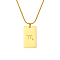 Stylish Stainless Steel 12 Zodiac Rectangle Pendant Necklaces for women, Golden, Scorpio
