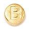 304 Stainless Steel Beads, Flat Round with Letter, Golden, Letter B, 7x3.5mm, Hole: 1.7mm