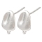 Brass Stud Earring Findings, Cadmium Free & Nickel Free & Lead Free, with Loop, Platinum, 11x7mm, Hole: 1.5mm, Pin: 0.8x11.5mm