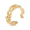 Brass Open Cuff Ring, Teardrop, Golden, Inner Diameter: 17mm