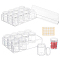 BENECREAT 24 Pack Clear Bead Storage Containers, 16x12.2x5.5cm Cylinder Storage Organizer Case Box with Screw Lids and Stickers for Jewellery, DIY Nail Art, Earrings, Glitter, Embroidery