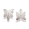 Autumn Theme Brass Filigree Pendants, Maple Leaf Charms, Silver Color Plated, 14.5x11x1mm, Hole: 1.4mm