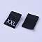 Clothing Size Labels(2XL), Garment Accessories, Size Tags, Black, 18x12.5x1mm, 200pcs/bag