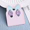 Alloy Plastic Clip-on Earrings for Kid, Platinum, Teardrop, 15x10mm