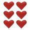 Glitter PU Lerther Bookmark, Heart, FireBrick, 55x60.5x3mm