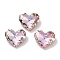 Glass Rhinestone Cabochons, Point Back & Back Plated, Faceted, Heart, Light Peach, 8.5x10x4mm