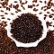 Transparent Colours Glass Seed Beads, Oval, Coconut Brown, 9x4mm, Hole: 1.2mm, about 1875pcs/pound