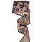 12 Yards Burlap Ribbons, with Iron Edge, Paw Print, 2-1/2 inch(64mm), about 12 Yards(10.9728m)/Roll