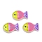 Handmade Lampwork Beads, Fish, with Enamel, Yellow, 20x13x5.5mm, Hole: 1.4mm