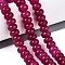 Natural White Jade Beads Strands, Smooth Rondelle, Dyed, Medium Violet Red, 10~10.5x5.5~6mm, Hole: 0.7~1.2mm, about 61~69pcs/strand, 14.37~15.55 inch(36.5~39.5cm)