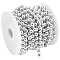 ABS Plastic Imitation Pearl Bead Chain, with Spool, Round, Silver, 8mm, 10m/roll