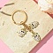 Alloy Enamel Keychain, with Iron Findings, Owl, Pink, 7.6cm