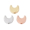 Brass Beads, Long-Lasting Plated, Moon, Real 18K Gold Plated, Mixed Color, 5.4x6.9x3mm, Hole: 1mm
