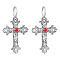 Alloy Cross Hoop Earrings, Platinum, 60x42mm