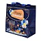 Hanukkah Theme Non-Woven Reusable Folding Gift Bags with Handle, Portable Waterproof Shopping Bag for Gift Wrapping, Rectangle, Dark Blue, 23x21.5x11cm