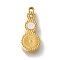 Ion Plating(IP) 304 Stainless Steel Manual Polishing Charms, with White Acrylic, Gourd, Golden, 15x6x2mm, Hole: 1.2mm
