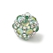 Sparkling Acrylic Encrusted Round Beads, with Rhinestone Cup Chains & Glass, for Beadable Pens, Keychains and Jewelry, Dark Sea Green, 18.5~19x16~16.5mm, Hole: 2.5mm