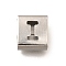 Letter Style 304 Stainless Steel Square Slide Charms, Letter I, 9x8x4mm, Hole: 3.5x8.5mm