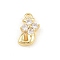 Brass Micro Pave Clear Cubic Zirconia Charms, Long-Lasting Plated, Rack Plating, Cadmium Free & Lead Free, Real 18K Gold Plated, Letter J Charms, 10x7.5x3.5mm, hole: 1.2mm