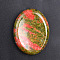 Natural Unakite Massage Stone, Thumb Worry Stone, Pocket Palm Stones, for Relaxing, Pain Relief, Oval, 45x35x8mm