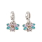 Rack Plating Alloy Rhinestone European Dangle Charms, Bee Large Hole Pendants with Enamel, Colorful, Platinum, 23mm, Bee: 12.5x14.5x3mm, Hole: 4.5mm