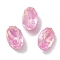 Glass Rhinestone Cabochons, Point Back & Back Plated, Faceted, Oval, Light Rose, 10x6.5x3.5mm
