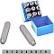 Steel Stamps, Including Number 0~9, Stainless Steel Color, 73x15x15mm