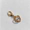 Heart Alloy Cubic Zirconia Pendant Decoration, with Alloy Lobster Claw Clasps, Golden, 25mm