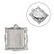 Brass Brass Pendant Cabochon Settings, Platinum, Rectangle, Tray: 19x15.5mm, 33.5x7.5x3mm, Hole: 2.3mm