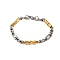 201 Stainless Steel Link Chain Bracelets, with 304 Stainless Steel Clasps, Golden & Stainless Steel Color, 8-3/8 inch(21.2cm)