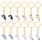 12Pcs 6 Colors Cute Cat Alloy Enamel Charm Keychains, with Golden Iron Findings, for Keychain Car Key Bag Pendant Decoration, Mixed Color, 7.5cm