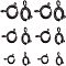 304 Stainless Steel Smooth Surface Spring Ring Clasps, Electrophoresis Black, 5~7.7x1.3~1.8mm, Hole: 1.4~1.8mm, 4pcs/size, 12pcs/box