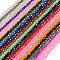 Baking Electroplate Glass Beads Strands, AB Color, Faceted, Rondelle, Mixed Color, 10x8mm, Hole: 1mm, about 60~61pcs/strand, 46~48cm