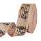 Musical Note Print Burlap Ribbons, Tan, 1-1/8 inch(30mm), about 5.47 Yards(5m)/Roll
