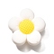Food Grade Silicone Beads, Flower, White, 28x29.5x9.5mm, Hole: 2mm