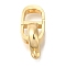 Brass Fold Over Clasps, Oval, Real 18K Gold Plated, 58mm, U: 35x6.5x6.5mm, hole: 3x4mm, clasp: 16.5x6.5x6.5mm, hole: 3x4mm