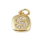 Rack Plating Brass Micro Pave CLear Cubic Zirconia Charms, with Jump Rings, Cadmium Free & Lead Free, Long-Lasting Plated, Real 18K Gold Plated, Letter S, 11.5x9x1.5mm, Hole: 2.8mm